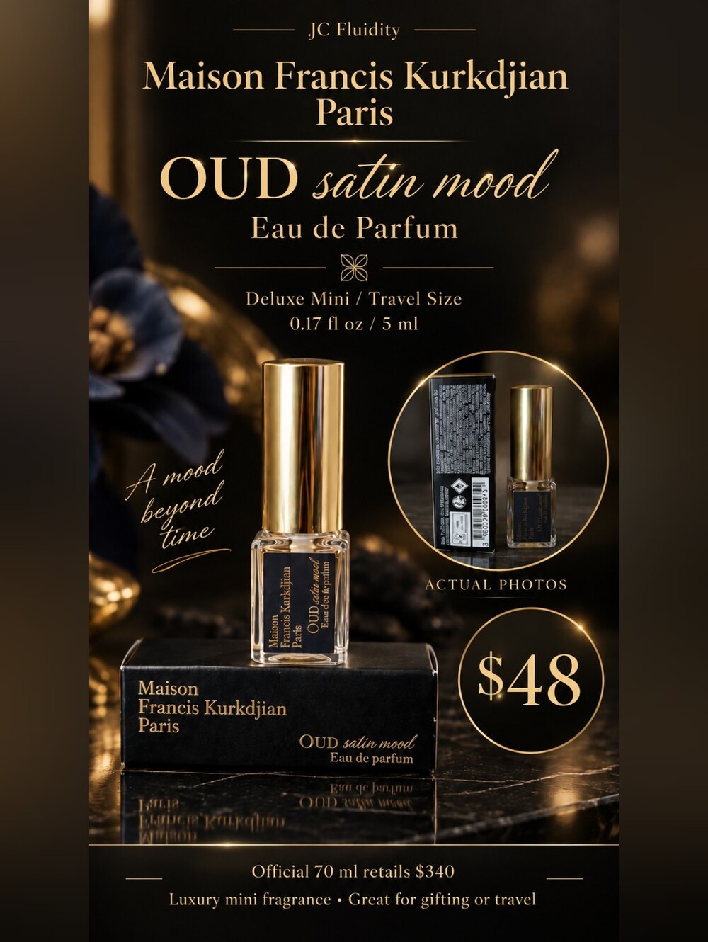 Maison Francis Kurkdjian OUD Satin Mood EDP 5ml Mini w/ Box